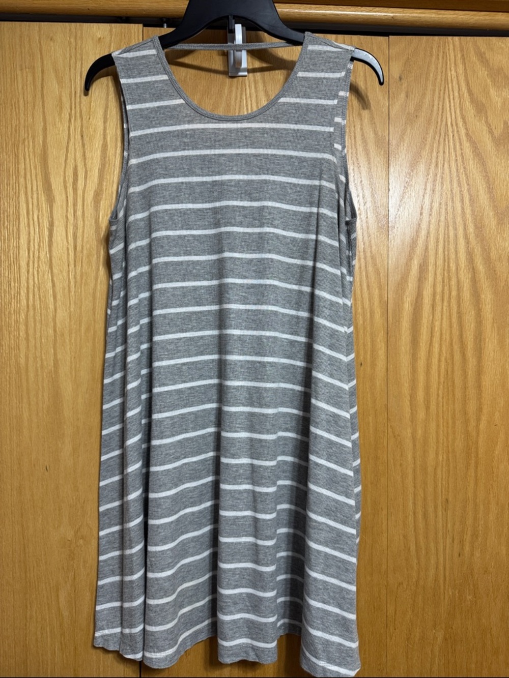 Billabong Gray & White Striped Tank Dress